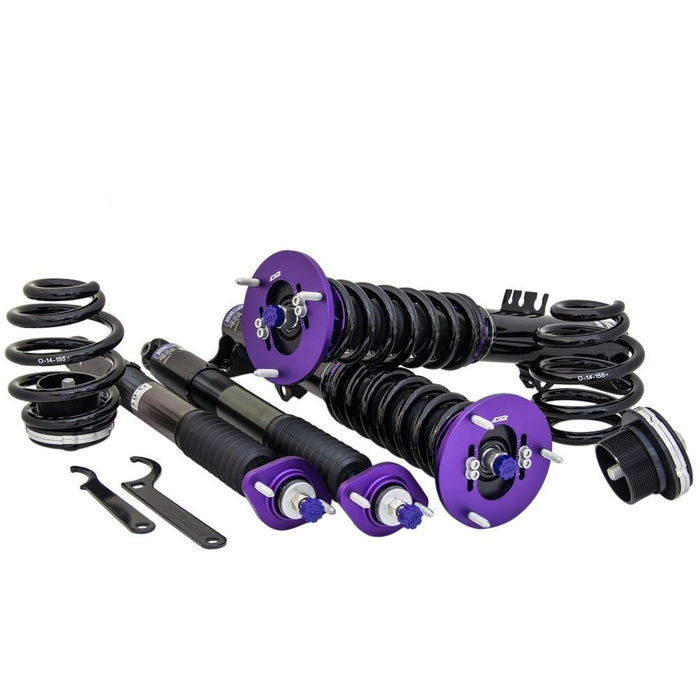 Saab 9-5 Coilovers (02-09) [Incl. Aluminum Subframe] D2 Racing RS Series w/ Front Camber Plates
