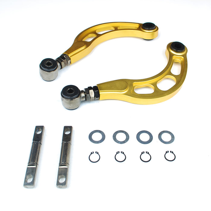 Acura ILX DE Gen 2 Camber Kit (13-21) Godspeed Rear Arms [Pair] - Gold / Red / Silver