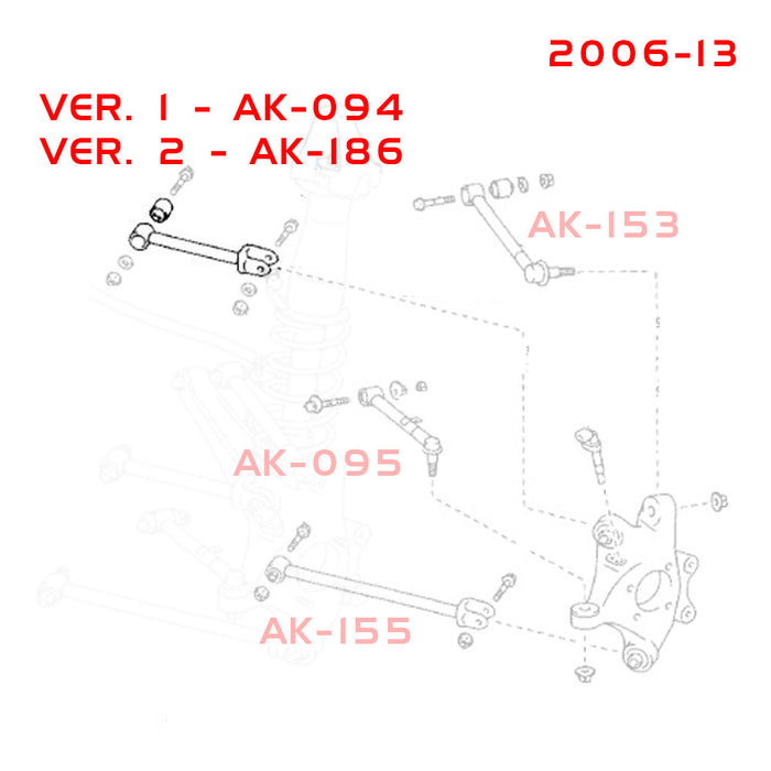 Lexus IS250/IS350 Sedan XE20 Camber Kit [Version 1] (06-13) Godspeed Rear Upper Forward Arms - Pair