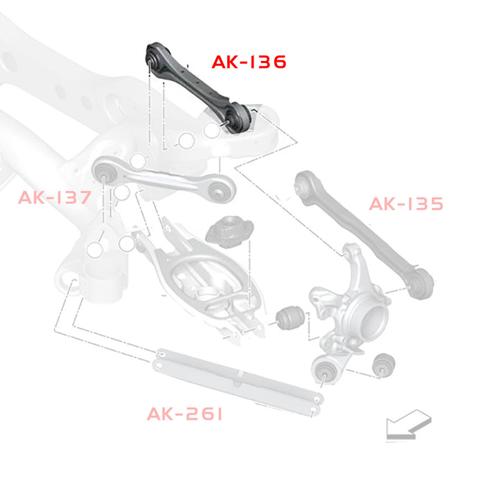 BMW 3 Series E90 E91 E92 E93 Camber Kit (06-12) Godspeed Rear Arms w/ Spherical Bearings - Pair