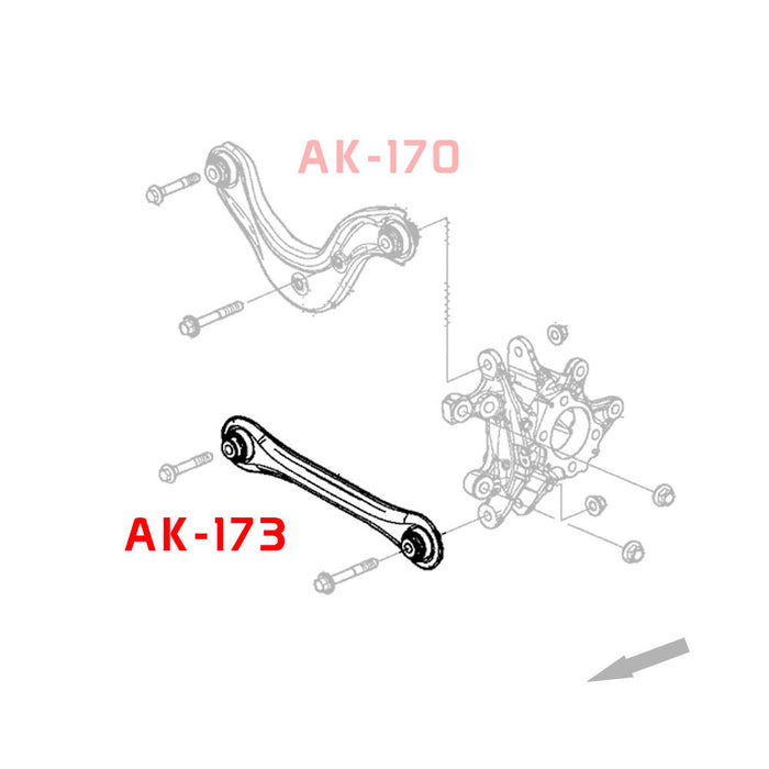 Honda Accord Toe Arms (18-21) Godspeed Rear w/ Spherical Bearings - Pair