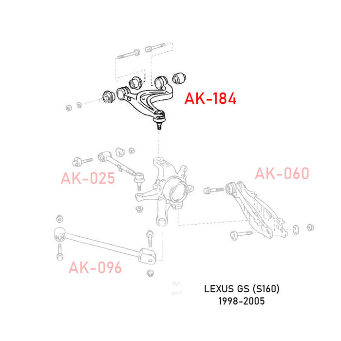 Lexus GS300 GS400 GS430 Camber Kit (98-05) Godspeed Rear Arms w/ Spherical Bearings - Pair