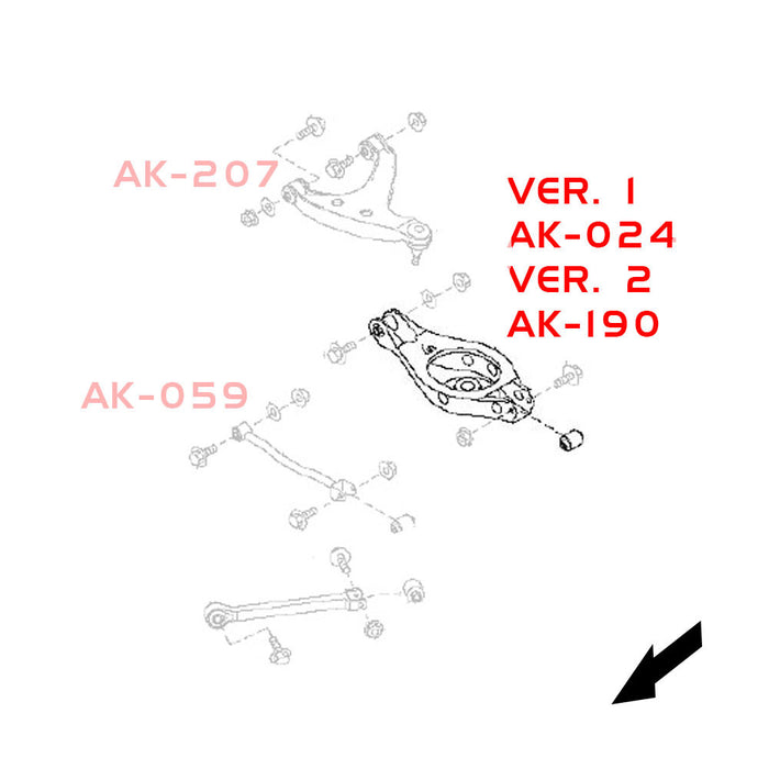 Infiniti G35 Sedan V35 (03-06) / G35 Coupe V35 (03-07) Toe Arms V2 Godspeed Rear w/ Spherical Bearings - Pair