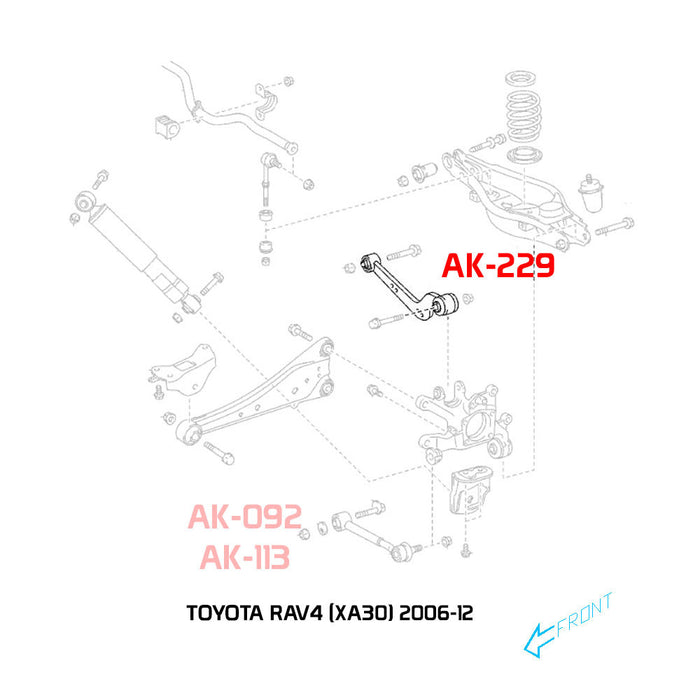Toyota RAV4 Control Arms (06-12) Godspeed Rear Upper Arms w/ Spherical Bearings - Pair